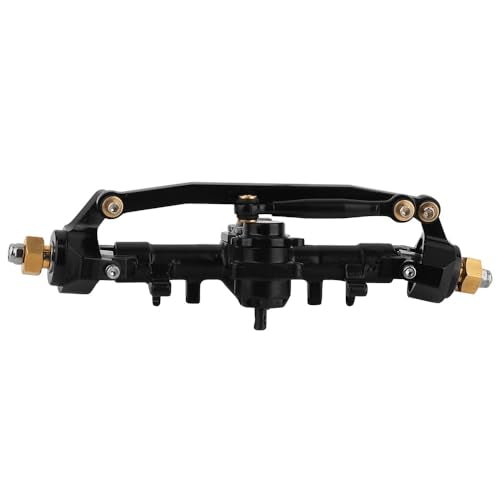 Aluminum Front & Rear Portal Axle Complete for SCX24 1/24 RC Crawler Car Upgrades (Black) - color: Black