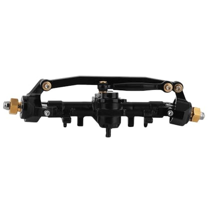 Aluminum Front & Rear Portal Axle Complete for SCX24 1/24 RC Crawler Car Upgrades (Black) - color: Black