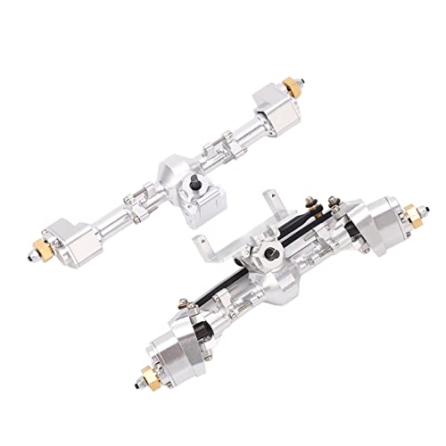 RC Car Portal Axle, CNC Aluminum Alloy Gear Assembly for Axial SCX24 1/24 Upgrade, Metal Front Rear Axle Set for Off Road Crawlers - color: Silver
