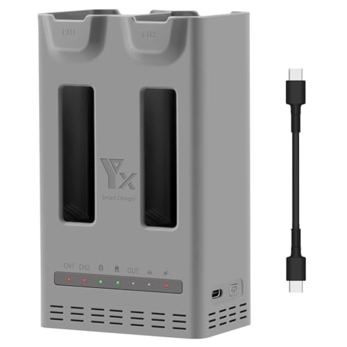 Portable Dual-Channel Smart Charger for DJI Avata 360 Drone Fast Charging Hub with Storage Mode 2-Slot Battery Charger for Avata 360 Drone Accessories