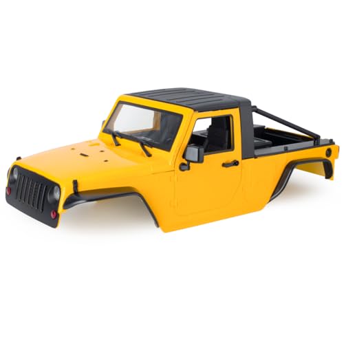 313mm Wheelbase Hard Plastic Pickup Body Shell Unassembled Kit for 1/10 RC Crawler Car Axial SCX10 90046 Jeep Wrangler (Yellow) - color: Yellow