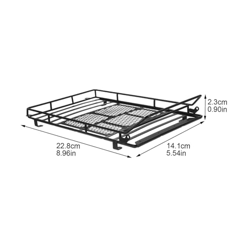 Luxshiny Car Roof Luggage Bracket Durable Cargo Holder for Crawler Lightweight Design Compatible with Simulation Accessories Black - size: 22.8X14.1cm