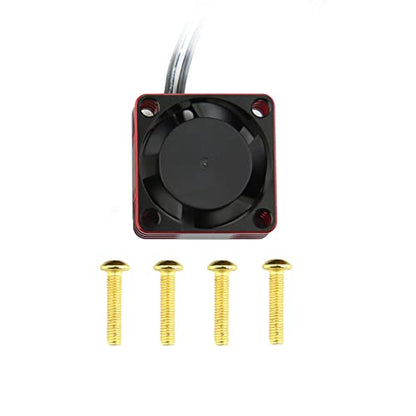 Lifehead 28000RPM Motor and ESC Cooling Fan Cooler RC Aluminum Cooling Fan for RC car 1/8 1/10 1/12 Scale 540 550 and Other Brushed/brushless Motors (red + Gold) 25 * 25mm - color: Red (25*25*10mm)