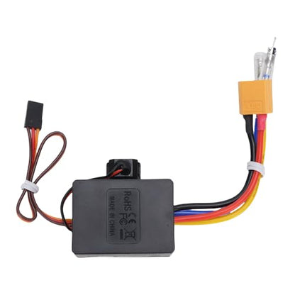 CHICIRIS 80A Brushed ESC Electronic Speed Controller, with T Plug XT60 Plug for 1/10 RC Car RC Boat 540 550 750 Motors (Black) - color: Black