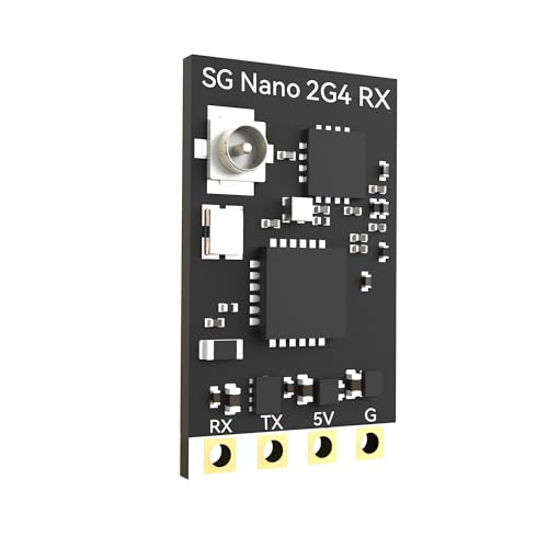 SkyGuy ELRS FPV Receiver - 2.4ghz ExpressLRS Nano Receiver Drone RX Module with 78mm UFL T Antenna for FPV Drone Tiny Whoop Fixed-wing RC Plane