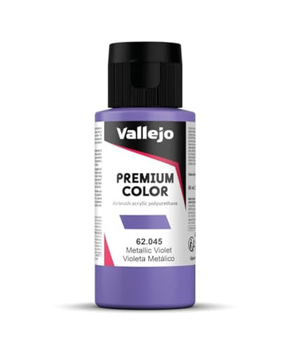Vallejo - Premium Color RC Metallic Violet 2.02 Fl.Oz. (60 ml) for Airbrushing, Acrylic-Polyurethane Hybrid Resin of Great Resistance Paint for Model and Hobby Use - style: Metallic Violet