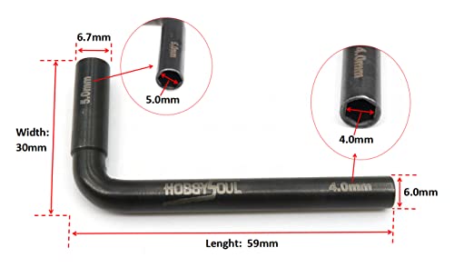 HOBBYSOUL Thin Hex Nut Driver 4.0mm & 5.0mm for RC 1/24 Axial SCX24 & 1/18 Traxxas TRX4M and Other Scale Crawler Truck, (1-Pack)