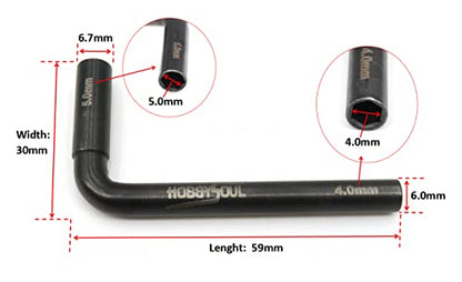 HOBBYSOUL Thin Hex Nut Driver 4.0mm & 5.0mm for RC 1/24 Axial SCX24 & 1/18 Traxxas TRX4M and Other Scale Crawler Truck, (1-Pack)