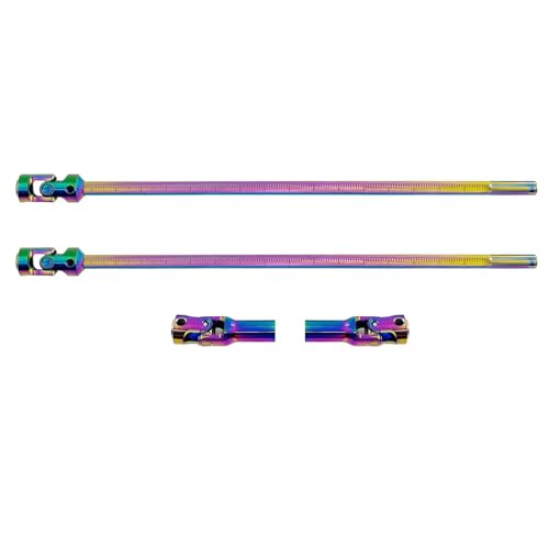 1/10 RC Crawler Cut-to-Length Drive Shaft Kit, Adjustable 68–229mm Stainless Steel RC Driveshaft Driveline with CNC Universal Joints and Mounting Screws, 2PCS (Rainbow) - color: Rainbow