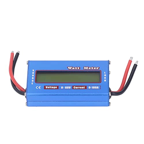 RC Watt Meter, High Precision Digital Battery Voltage Analyzer with LCD Display for RC and Renewable Energy Systems Aluminum Alloy