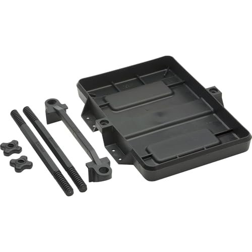 Attwood 9097-5 Heavy-Duty Adjustable Battery Tray, Black – All-Plastic, Rust-Proof, Fits Group 24 Batteries