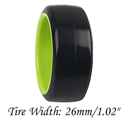 5-Spoke Hard Plastic Wheel Rims & Plastic Tires 12mm Hex for Traxxas HSP Tamiya Kyosho Himoto HPI Redcat 1/10 On-Road RC Drift Drifting Car(Green), RCLT016