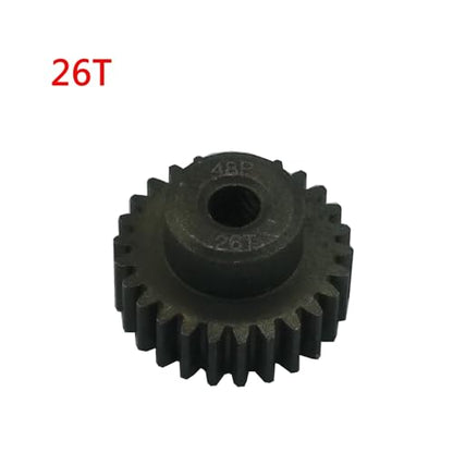 5-Pack Steel 48P Pinion Gear Sets 24T 25T 26T 27T 28T with Screws for 3.175mm (1/8-Inch) Shaft 1/10 RC Car Brushless Brush Motor - size: 24T 25T 26T 27T 28T