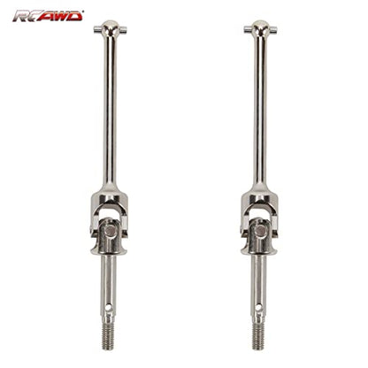 RCAWD Front Driveshaft Set for 1/8 Losi LMT Upgrades, U-Joint Universal Drive Shafts for 4X4 Solid Axle Monster Truck #LOS04021, #LOS04022, Parts for #LOS242048 Silver - color: Silver