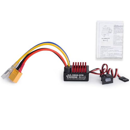 2-3s 60A Brushed ESC Waterproof Electronic Speed Controller with Switch Mode BEC for 1/10 Scale RC Crawler Car Trucks Upgrade (XT60 Plug) - style: XT60 Plug