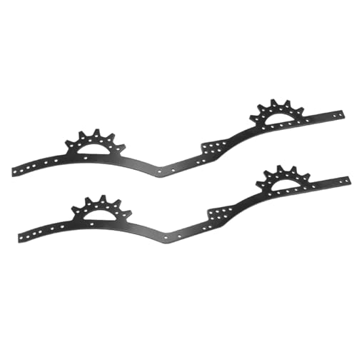 Rc Frame Plate For Capra For SCX10 II III Pro VS4-10 1/10 For LCG Aluminum Alloy 413mm Chassis Rail Set RC Crawler Accessories Upgrades Replacement(Black) - color: Black