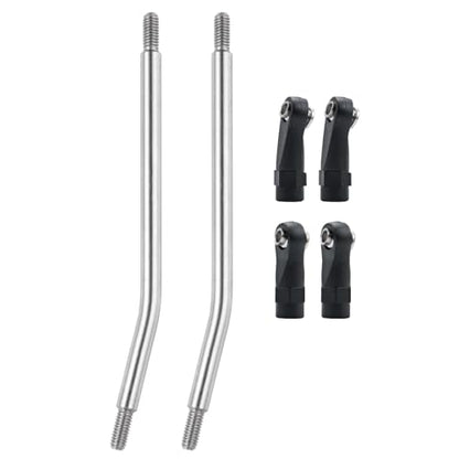 RC Aluminum Rear Lower Trailing Arms and Stainless Steel Steering Linkage Rod Arm Link Rod Compatible with Axial RR10 90048 90053 1/10 RC Car Upgrades Accessories