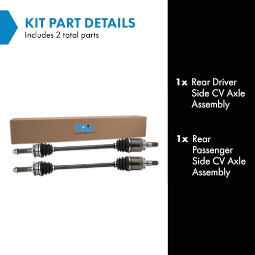 TRQ Rear Driver and Passenger Side CV Axle Assembly Set Manual Transmission Compatible with 2008-2016 Subaru Impreza - style: CSA36024