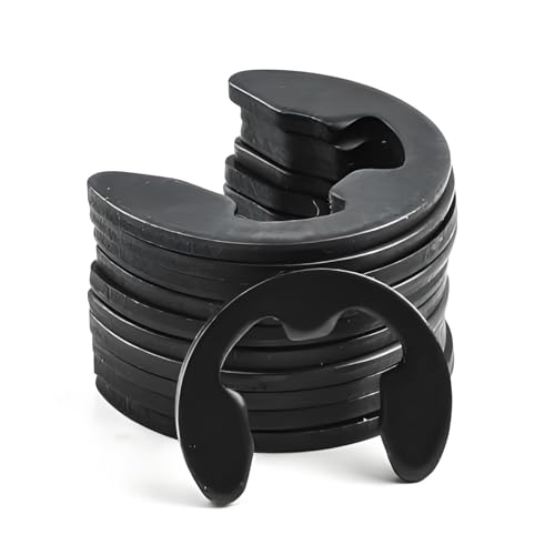 cSeao External Retaining Rings Snap Rings Assortment kit Steel External Circlip Snap External Retaining C-Clips Rings Set (Black E Clip), 395 Pieces - size: Black E Clip