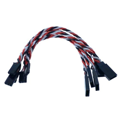 Twisted 20awg Servo Extension Wire - 100 Strands for RC Vehicles, Drones, E-Bikes - 6 Lengths / 5 Cables per Pack (15CM / 6in / 0.5ft) - style: 15CM / 6in
