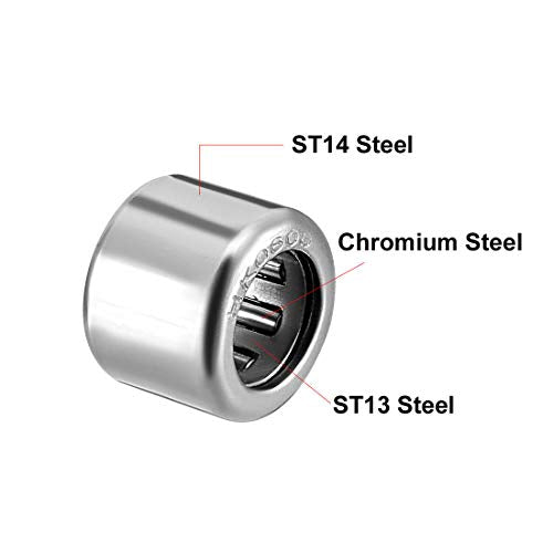 uxcell HK0608 Drawn Cup Needle Roller Bearings, Open End, 6mm Bore Dia, 10mm OD, 8mm Width (Pack of 10) - size: 6x10x8mm