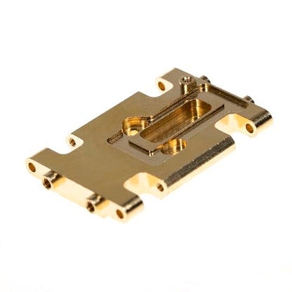 Skid Plate Transmission Mount for AX24,Brass Mount for AX24 XC-1, 21 Grams, Upgrades Parts for 1/24 RC Crawler Car - color: Brass-gold