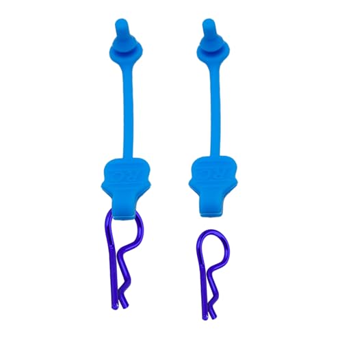 8PCS TGCWENG Universal RC Body Clips w/Pull Tabs Car Clips R Clips for All 1/10 1/12 Scale TRX4 Losi HPI Arrma Kyosho Himoto RC Car Truck Crawler Body Shell Upgrades (1.2mm Purple Clips+Blue Pull) - color: Blue Clips+Blue Pull