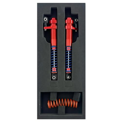 Adjustable Threaded Oil Shock Absorbers 80–100mm with Offset Cap, Aluminum Dampers for 1/10 RC Crawler, 2PCS (Red) - color: Red