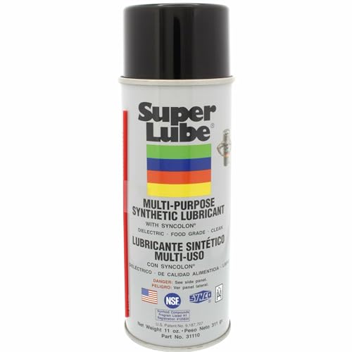Super Lube Multi-Purpose Synthetic Lubricant w/ Syncolon - Heavy Duty Aerosol Lubricant - No Drip Grease - H1 Food Grade Wear Protection for Equipment - Translucent - Can - 11 oz (31110)