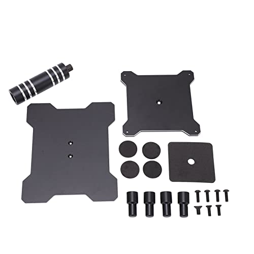 RC Car Repair Workstation, RC Work Stand, 360 Degree Rotation Base, CNC Aluminum Platform with Removable Pillars for 1 10 1 8 1 12 Scale Maintenance, Sleek Black Finish