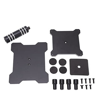 RC Car Repair Workstation, RC Work Stand, 360 Degree Rotation Base, CNC Aluminum Platform with Removable Pillars for 1 10 1 8 1 12 Scale Maintenance, Sleek Black Finish