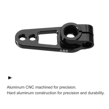 MECCANIXITY Aluminum Alloy 25T Steering Servo Single Sided Black Arm Horn for DIY RC Car/Boat/Airplane Boat Accessories 2 Pcs - color: Black
