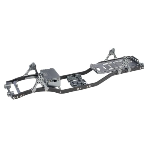 1/10 RC Crawler Carbon Fiber Girder 4.3mm CNC Metal Car Chassis Frame Body Kit for Axial SCX10 II Rock Off Road Truck Upgrade Parts (Gray) - color: Gray