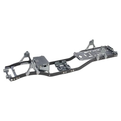 1/10 RC Crawler Carbon Fiber Girder 4.3mm CNC Metal Car Chassis Frame Body Kit for Axial SCX10 II Rock Off Road Truck Upgrade Parts (Gray) - color: Gray