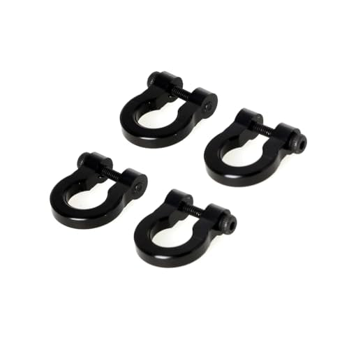 LCX 1/10th RC Crawler Car 4PCS Aluminum Bumper Tow Shackle Set for TRX4 TRX6 SCX10 II SCX10 III SCX10 PRO Gen7 Gen8 Gen9, Upgrades Parts Accessories (Black - CNC) - color: Black - Cnc
