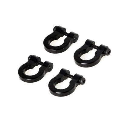 LCX 1/10th RC Crawler Car 4PCS Aluminum Bumper Tow Shackle Set for TRX4 TRX6 SCX10 II SCX10 III SCX10 PRO Gen7 Gen8 Gen9, Upgrades Parts Accessories (Black - CNC) - color: Black - Cnc