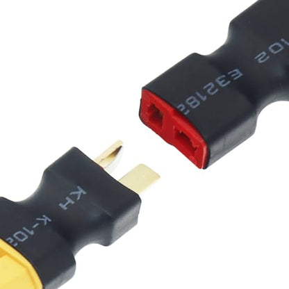 XT60 to T Plug Female Male Connector Adapter for RC Car FPV Drone Lipo NiMH Battery Charger ESC No Wires Connector (2 Pair) - size: 2 Pair Adapter Set
