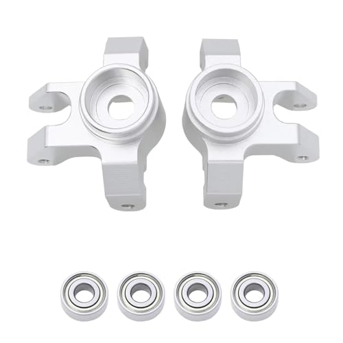 Compatible with LOSI for Mini for LMT for Brushed for Monster Truck Aluminum C Hub Front Steering Cup with Enlarged Bearing 1/18 RC Car RC Car Accessories(Silver,Steering Cup) - color: Silver, size: Steering Cup