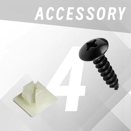 License Plate Screws with Nylon Inserts - Stainless Steel Rust Proof License Plate Screws for Securing License Plates, Frames & Covers 4755299 3907444 A11719 - color: Black-K6