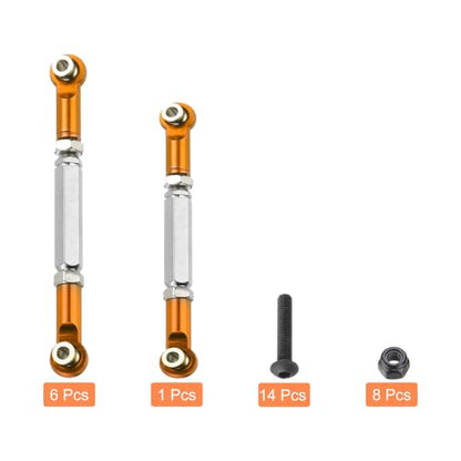 MECCANIXITY Adjustable Turnbuckles Camber Link Linkages Aluminum Alloy RC Car Steering Pull Rod Servo Linkages Tie Rod for 2WD 1/10 RC Car Crawler(Gold) - color: Gold