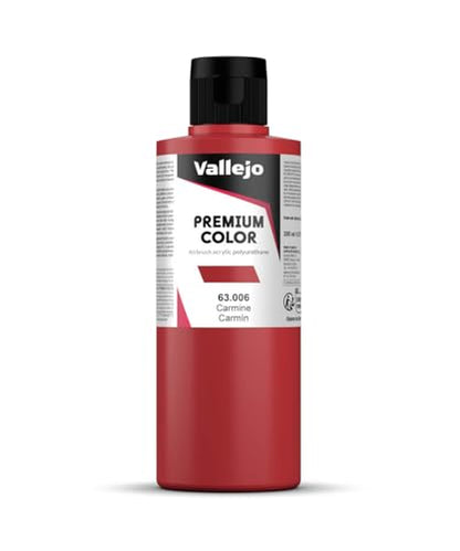Vallejo - Premium Color Carmine 6.76 Fl.Oz. (200 ml) Matte Finish for Airbrushing, Acrylic-Polyurethane Hybrid Resin of Great Resistance Paint, RC, Model and Hobby Use - style: Carmine
