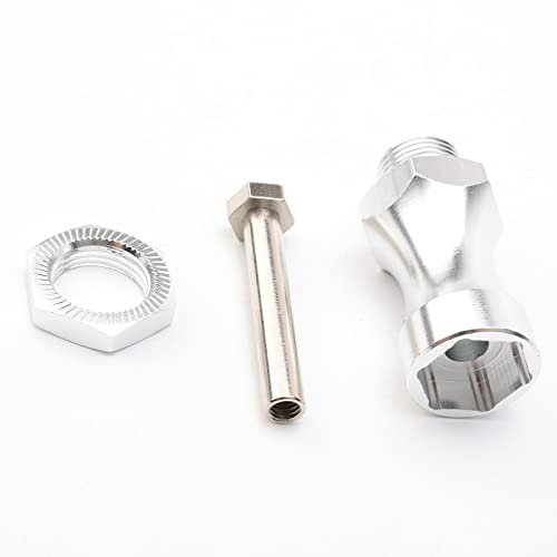4 Pack Aluminum 12mm to 17mm Wheel Hex Hub Conversion Adapter Widener for 1/8 1/10 RC Car Upgrade Parts, Silver - color: Silver