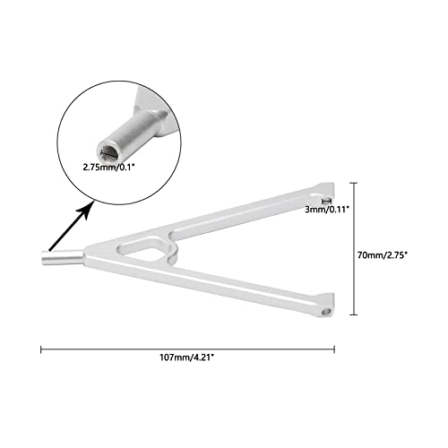 Aluminum Silver Front Chassis Linkage Y-Link Tree for 1/10 AXIAL SCX10 Rock Crawler Wrangler