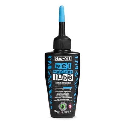 Muc-Off Chain Wet Lube 50ml | Biodegradable Bicycle Chain Lubricant Wet | Reduces Friction & Extends Chain Life | Wax-Based Formula Repels Water | Suitable for MTB & Road Bikes - size: 50ml
