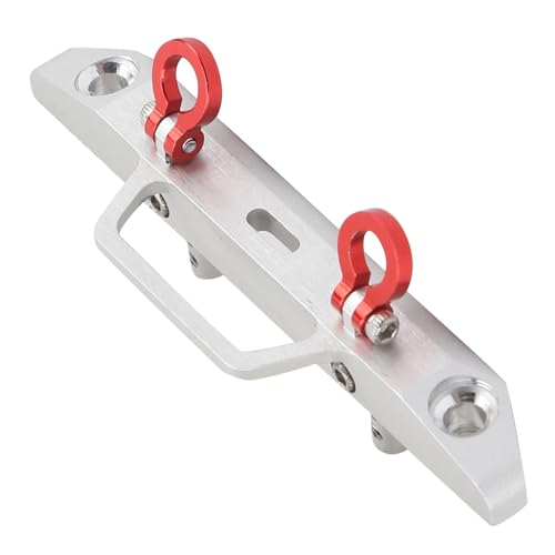 1/24 RC Car Front Bumper, Aluminum Alloy Metal Bumper Upgrade Parts Accessories with 2 Screw for SCX24 90081 RC Crawler Car (Silver) - color: Silver