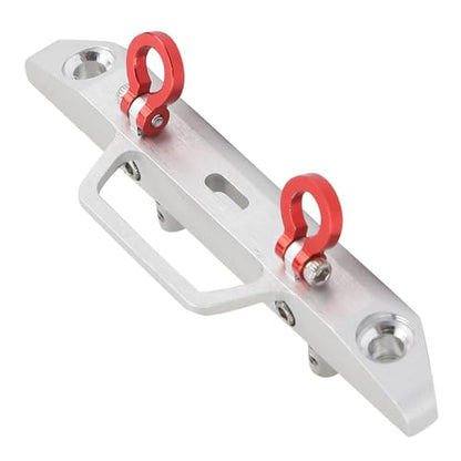 1/24 RC Car Front Bumper, Aluminum Alloy Metal Bumper Upgrade Parts Accessories with 2 Screw for SCX24 90081 RC Crawler Car (Silver) - color: Silver