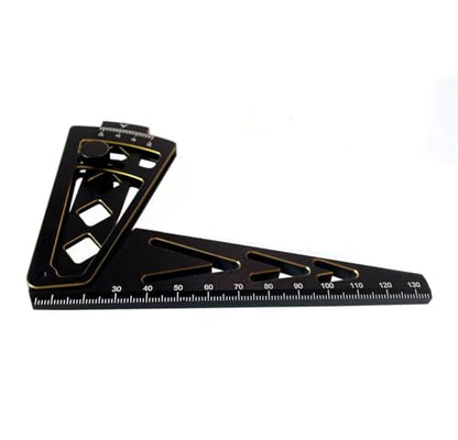 RC Car Camber Gauge Adjustable Wheel Rim Camber Gauge for 1/10 1/8 Crawlers | Durable metal construction with clear markings, adjustable rim alignment tool, pocket-sized design, fits 1/8 & 1/10 RC Cars - color: Black+gold