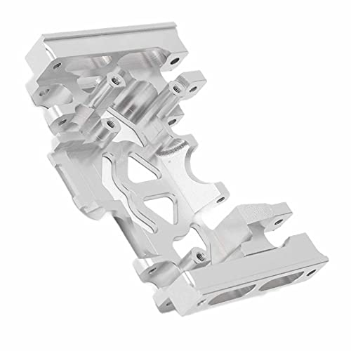Aluminum Alloy Center Skid Plate, Gearbox Mount Gear Box Base Medium Mount Chassis Skid Plate Upgrade Parts for TRAXXAS 1/10 RC Crawler Car Accessories, Sliver