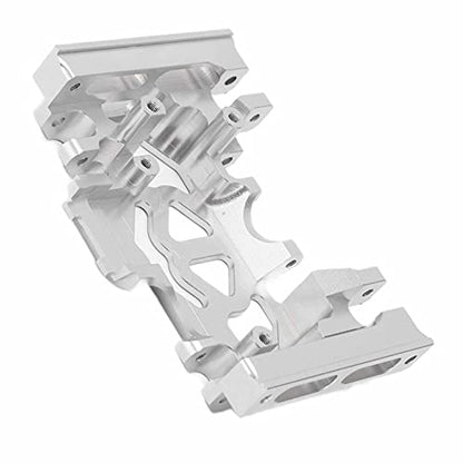 Aluminum Alloy Center Skid Plate, Gearbox Mount Gear Box Base Medium Mount Chassis Skid Plate Upgrade Parts for TRAXXAS 1/10 RC Crawler Car Accessories, Sliver