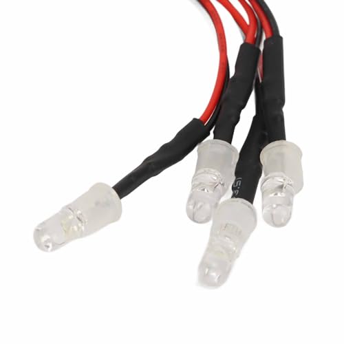 RC Car Lights Kit Premium Silicone Wire LED Lights for Traxxas Hsp Redcat Tamiya Axial 7.4V 5mm 2 Blue 2 Green 5PCS